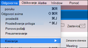 Napravite događaj iz e-poruke u programu Outlook za Mac.