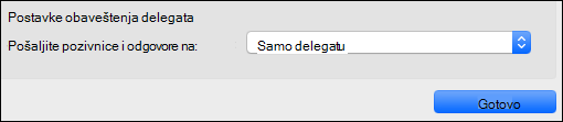Opcije obaveštavanja delegata.