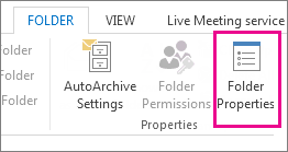 Ribbon folder properties