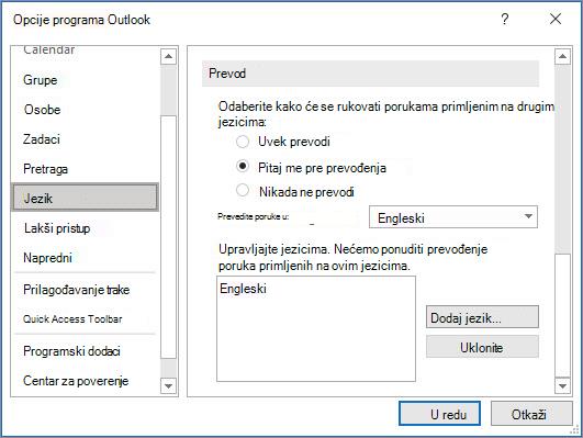 Željene postavke jezika