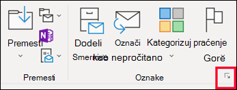 Kliknite na opcije poruke da biste podesili nivo važnosti.