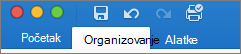 Organize tab