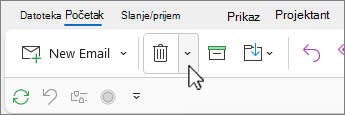 Cleanup conversation down arrow selected