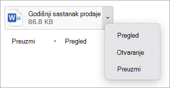 U padajućem meniju izaberite stavku 