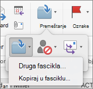 Premeštanje ili kopiranje poruka iz fascikle u fasciklu