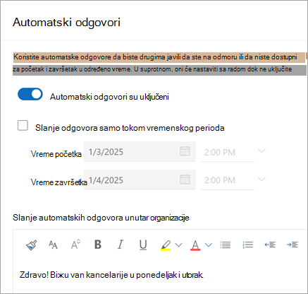 Koristite preklopnik 