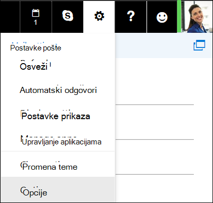 Opcije postavki programa Outlook na vebu