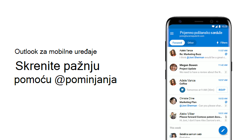 Sličica za video o fokusiranju pažnje pomoću @mentions video zapisa