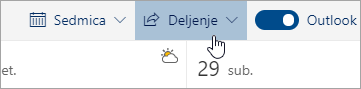 Snimak ekrana dugmeta „Deli“