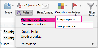 Rules: Move messages...