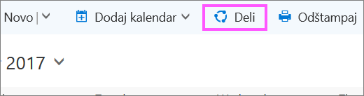 Snimak ekrana dugmeta „Deli“