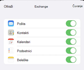 Podešavanje e-pošte pomoću iOS aplikacije e-pošte snimak ekrana osam