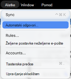 Tools menu Automatic Replies