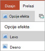 Opcije efekata