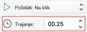 PowerPoint for Mac animation duration menu