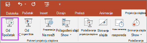 Prikazuje dugme 