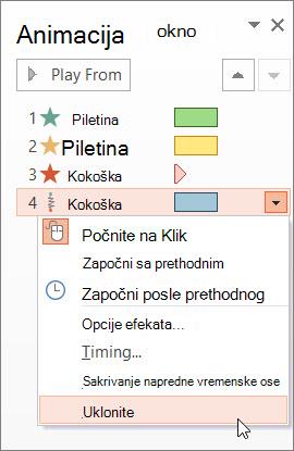 Uklanjanje efekta animacije