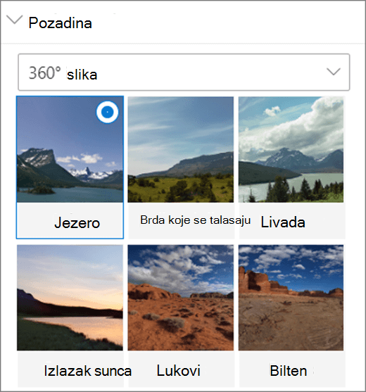 Opcije slika od 360°