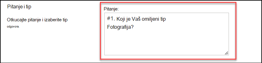 snimak ekrana tipa pitanja