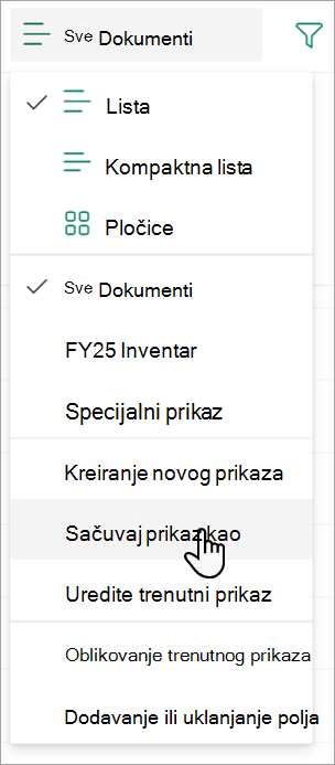 Snimak ekrana koji prikazuje komandu 