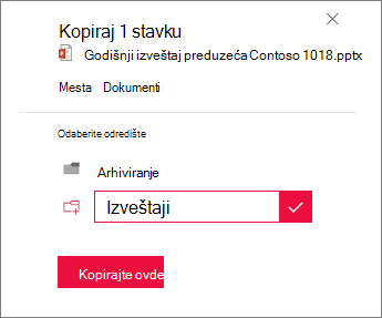 Otkucajte ime nove fascikle