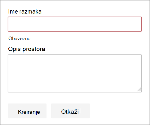 Polje za ime razmaka