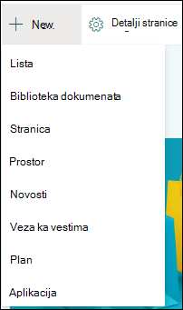 Dodavanje nove stavke na SharePoint lokaciju