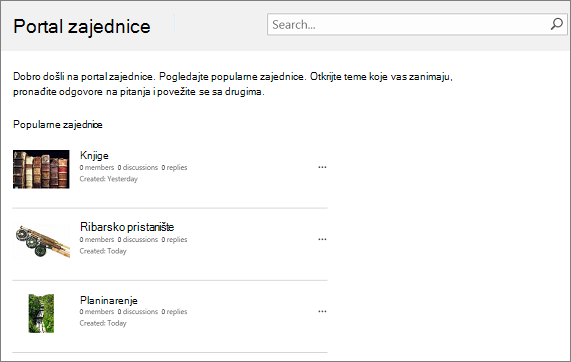 Primer portala zajednice