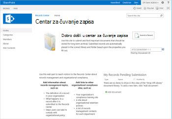 Predložak centra za čuvanje zapisa