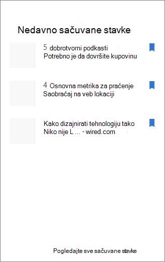 Nedavno sačuvane stavke