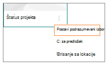 Set default template menu item