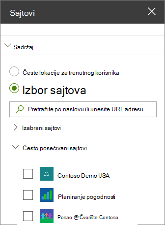 Postavke veb segmenta 