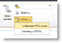 Komanda „Uredi HTML izvor“