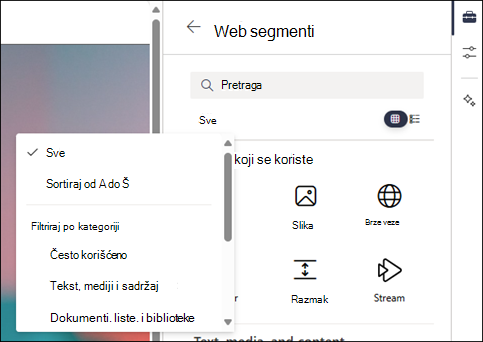 Filtriranje veb segmenata na nivou 2 okvira sa alatkama
