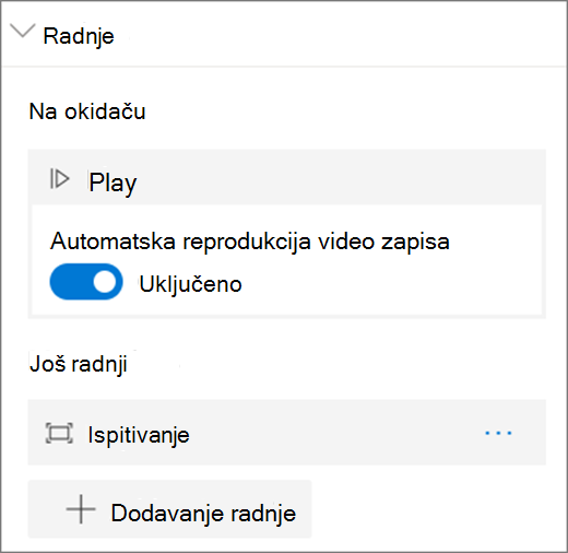 Opcije video zapisa