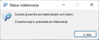 Outlook je završio indeksiranje svih stavki