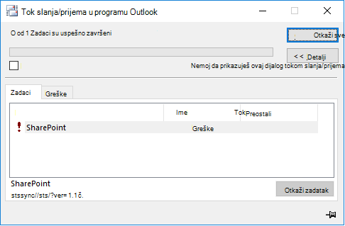 SharePoint stssync greška