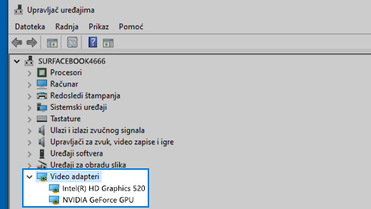 Upravljač uređajima i Video adapteri