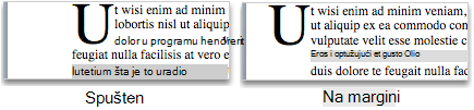 Dropped and in margin capital letters
