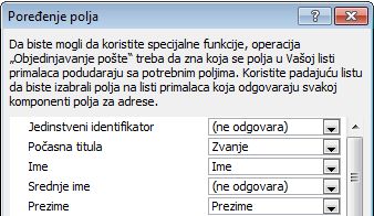 Dijalog „Poređenje polja“