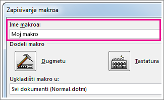 Polje za ime makroa