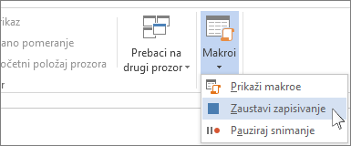 Komanda „Zaustavi snimanje“
