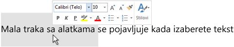 Mala traka sa alatkama sa izabranim tekstom