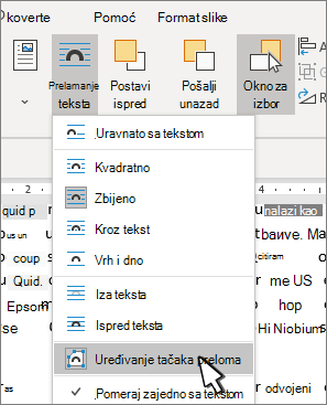 Edit Wrap Points menu item
