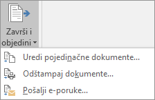 U sklopu Word objedinjavanja pošte, na kartici 