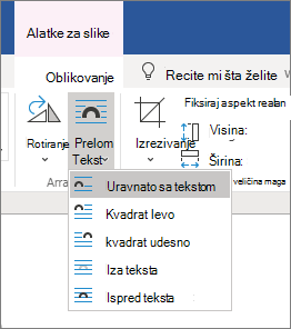 Opcije prelamanje teksta
