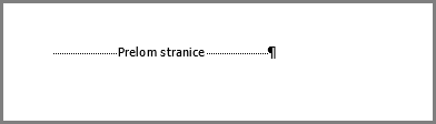 Prelom stranice na dnu Word stranice