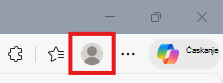 Snimak ekrana koji prikazuje ikonu profila u pregledaču Microsoft Edge