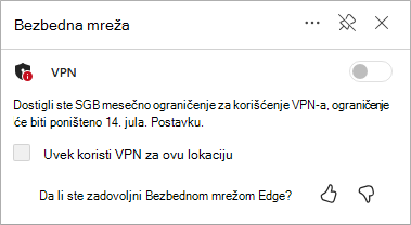 snimak ekrana osvežavanja ograničenja za bezbedne mrežne podatke u pregledaču Edge
