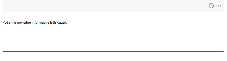 Snimak ekrana sa povratnim informacijama.